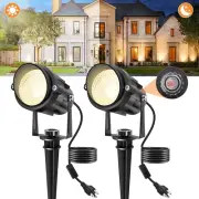 Dusk to Dawn Outdoor LED Spotlight, Outdoor Landscape Lighting with Photocell Se