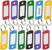 Lucky Line Flexible Colored Plastic Key Tag with 3/4" Split Ring, in Assorted Colors, 12 Pack (16929)