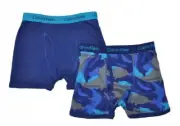 Calvin Klein Boys Blue Print 2 Pack Boxer Briefs Size 4/5 6/7 8/10 12/14 16/18