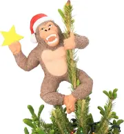King Kong Climbing the Tree Funny Christmas Tree Topper - Large 10"