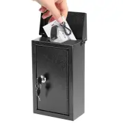 Wall-Mounted Key Drop Lock Box Automotive with Key Lock Metal Mailbox Indoor&...