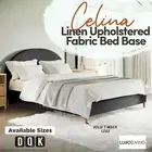 Double, Queen & King Boucle Wood Bed Base Comfortable Elegant - Black