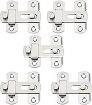 Door Latch Lock for Door and Window Sliding Lock bar Bolt barn Sliding Latch (180 Degree) Silver One Size