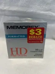 10-Pack SEALED Memorex HD High Density 2-Sided IBM Formatted 3.5" Floppy Disks