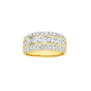 Alora 10ct Gold 1 3/4 Carats Tw Lab Grown Diamond Three Row Band