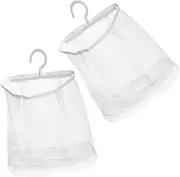 FUNNETOYU 2Pcs Breathable Mesh Hanging Organizer Bags Multi Purpose Space Saving Sorter for Home Bathroom Travel Easy to Use with Swivel Hook for Toiletries Clothes