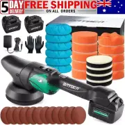 Dual Action Car Polisher Cordless Polishing Machine Buffer Kit 4A Battery 5" Pad