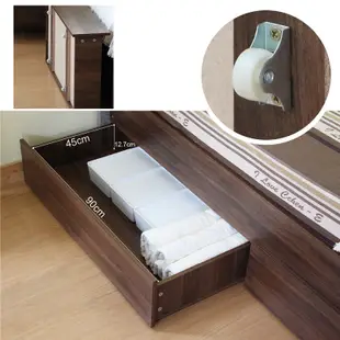 RICHOME 會員價 BE251 洛桑五呎雙人床(床底收納櫃) 床架 雙人床架 收納床架 滾輪設計