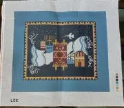 Lee Hand painted Needlepoint Canvas Tallit Torah Mennorah Dove Jewish Religious