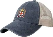 [Generic] National Emblem of Jamaica Cowboy Mesh Baseball Cap for Jamaican Man Woman Outdoor Adjustable Denim Hat