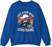 [X.Style] Just A Boy Who Loves Trains Lover Toddler ds040 Sweater Royal M