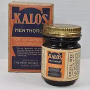 Vintage NOS Kalo's Mento-Jell Menthorub Advertising Medicine Bottle Original Box