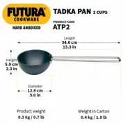 Hawkins Futura Hard Anodised 2-Cup Tadka Pan 12 cm Spice Heating ATP2 FREE SHIP