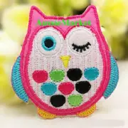 1 x owl patch patches child girls dress jeans shirt iron sew on bird embroidered