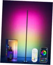 RGB Corner Floor Lamp, 65" Color Changing LED Floor Lamp Music Sync Bluetooth