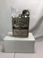 Ole Fogey Moonshine 7oz Stainless Steel Pocket Whiskey Flask with Funnel