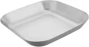 Kisangel Stainless Steel Square Plate Multipurpose Serving Dish for Camping Picnics for Fries Fried Chicken Grilled Meat Durable Dish for Outdoor Dining