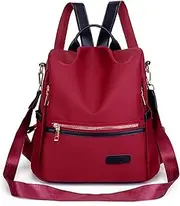 [CYchen] Backpack Handbag Women's Elegant Modern City Backpack Small Backpack Handbags Women Daypack Waterproof Backpacks Sporty Daypack Anti Theft Girls Bag for Hiking Travel, red, Medium