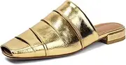 [XIANGZU] Mules for Women Square Peep Toe Comfortable Casual Backless Slip On Flat Dress Shoes