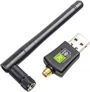 USB WiFi Adapter 600Mbps Wireless Card Network Dongle for PC Laptop Desktop with High Gain 5dBi Antenna Dual Band 802.11a 2.4GHz 150Mbps 5GHz 433Mbps Supports Win10 8 7 XP Vista Mac OS Linux