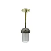 Salvaged Aluminum Pendant Light Brass Down Rod (Backside Conduits)