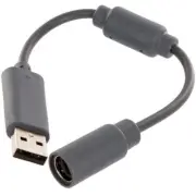 USA Xbox 360 Wired Controller USB Breakaway Cable Cord Adapter 9" Gray New