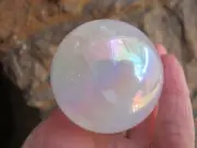 Angel Aura Sphere Quartz Crystal Ball Healing Rainbows Flashes Natural 45mms