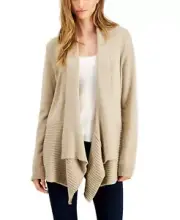 Fever Womens Waterfall Cardigan Oatmeal Size XS