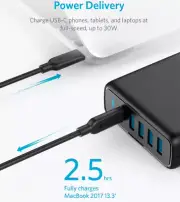 Anker USB C Premium 63W IQ PowerPort Speed Quick Charge 3.0 Adapter & Car charge