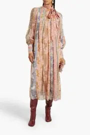 Zimmermann Cosmic Tie Neck Midi Dress Size 0 *Brand New With Tags* RRP $1500
