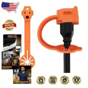 Crush-Proof Outdoor Plug Cover for 120V 3-Prong Electrical Protection, Orange