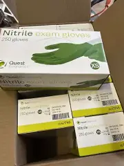 Quest Diagnostics 47740 Nitrile Exam Gloves EXTRA SMALL 1 Box of 250 New.