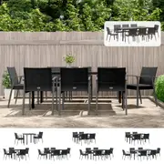 Outdoor Dining Set Garden Dining Table and Chairs Poly Rattan and Steel vidaXL