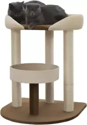 Modern Cat Tree Tower with Extra Large Platform Perch Bed for Maine Coon and Big