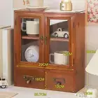 Storage Cabinet Retro Wooden Display Rack for Countertop Dormitories Office