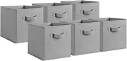6-Pack 11 Inch Foldable Storage Cubes, Fabric Collapsible Storage Bins with Dual Handles, Foldable Cube Baskets for Clothes, Closet Organizers and Storage Box
