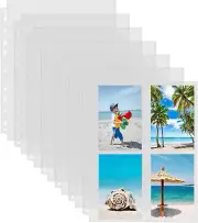 Sooez 30 Pack Photo Sleeves 3.5X5, Heavy Duty Photo Sleeves for 3 Ring Binder