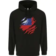 Torn Myanmar Flag Burmese Day Football Childrens Kids Hoodie