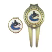 Vancouver Canucks Hat Clip & Divot Tool Combo with Golf Ball Markers