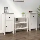 vidaXL Sideboards 2 pcs White 40x35x80 cm Solid Wood Pine HEE