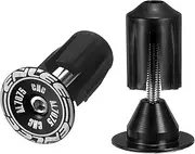 uxcell Bike Handlebar End Plugs Aluminum Bar End Caps 24-35mm Adjustment Expanding Locking with Screw for MTB Road BMX Fixed Gear Bike, Black