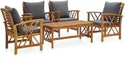 Patio Furniture Sets 5 Piece Garden Lounge Set with Cushions Solid Acacia Wood