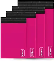 delka Mailing Bags, 100Mixed Size Pink Poly Mailer Bags, Tear-Resistant Shipping Envelopes for Clothing, Documents, Strong Self-Seal Adhesive, Waterproof & Lightweight Pink