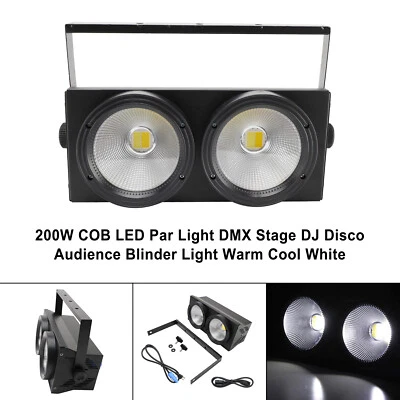 200W COB LED Par Light DMX Stage DJ Disco Audience Blinder Light Warm White