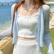 Plain Crop Top Blue - One Size