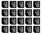 20PCS Capacity Sticker Label for Hard Drive Tray Caddy DXD9H 0DXD9H X7K8W 0X7K8W, Compatible for Dell PowerEdge 16th-14th Gen r740 r640 r440 r340 r750 r650 r550 r760 r660 r6625, 1TB, SATA, 6GB, 7.2K
