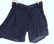 New Autograph Shorts 18 Womens Blue White Tie Front Belt Elastic Waist Polka Dot