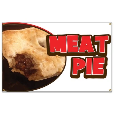 Meat Pie Banner Concession Stand Food Truck Single Sided