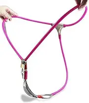 Adjustable Female Invisible Chastity Device Belt with Hole Upgraded Version Stainless Steel BDSM Slave Bondage Restraints Kits (Pink, 90cm-120cm)