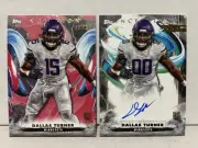 2 Card Lot Dallas Turner Rc On Card Auto Gold Stamp And Red /75
